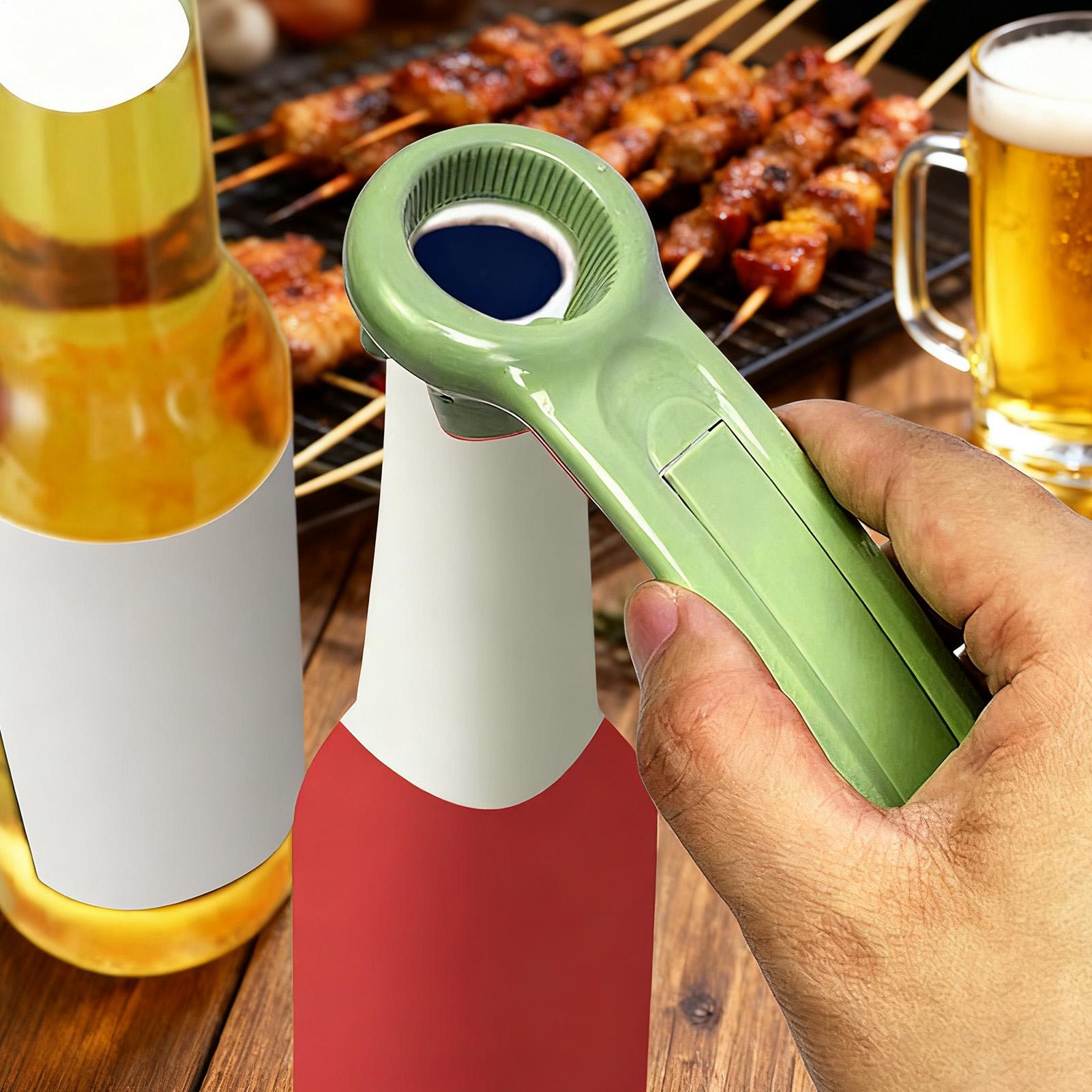 Kitchen Gadgets Built In - فتاحة زجاجات خضراء متعددة الأغراض، أداة