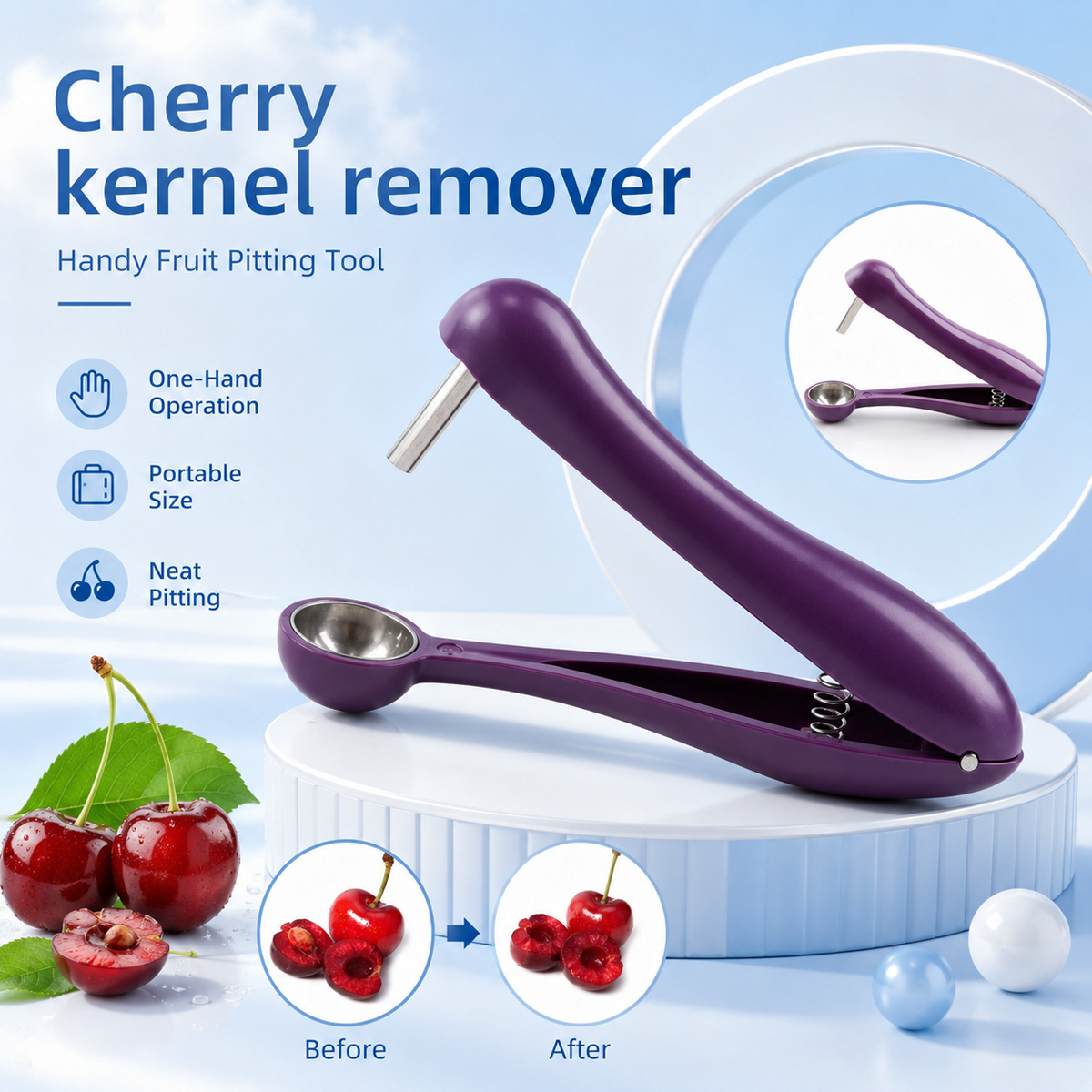 Cherry Pitter Tool - أداة يدوية لإزالة نوى الكرز والزيتون،