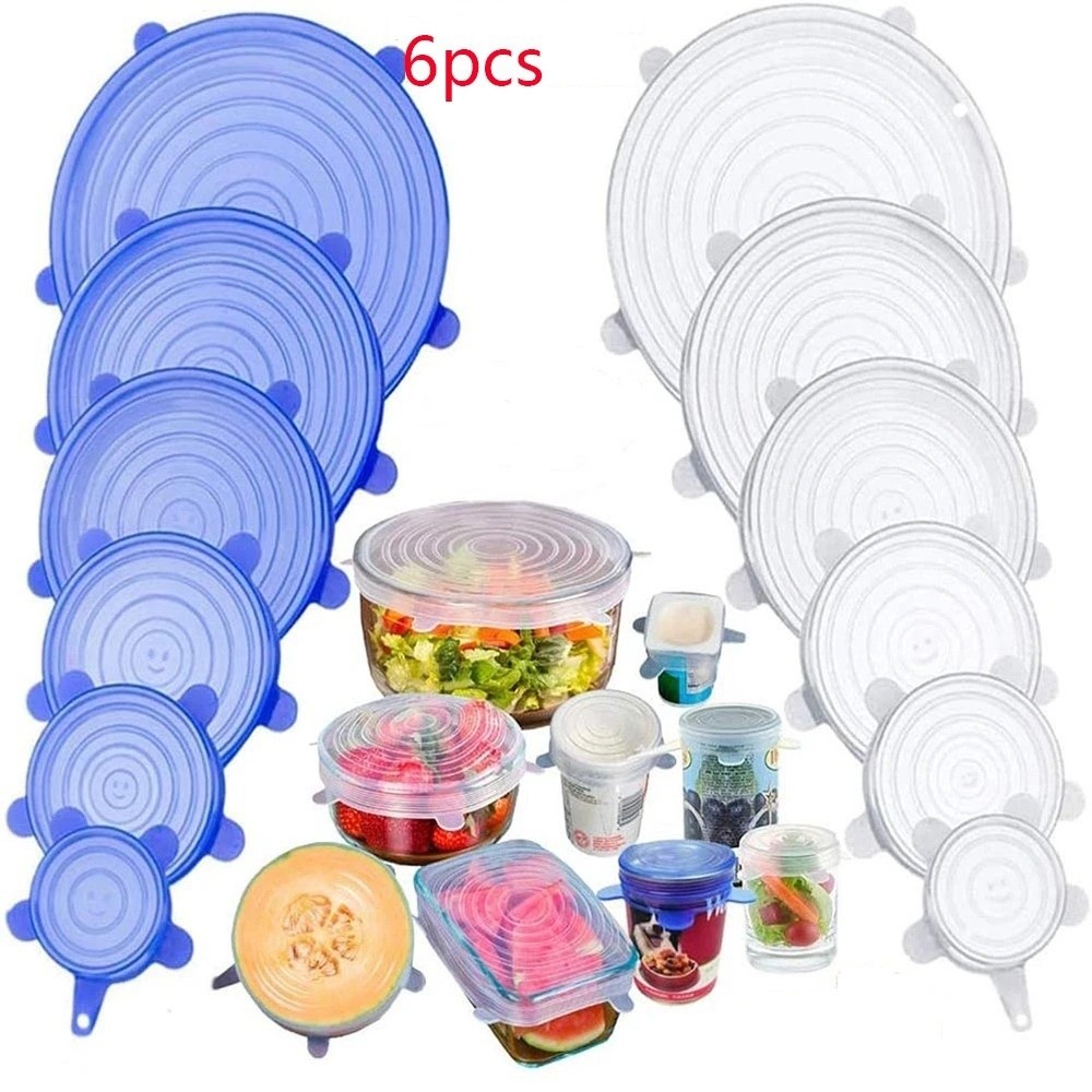 Kitchen Gadgets Useful - 6 قطع أغطية سيليكون قابلة لإعادة