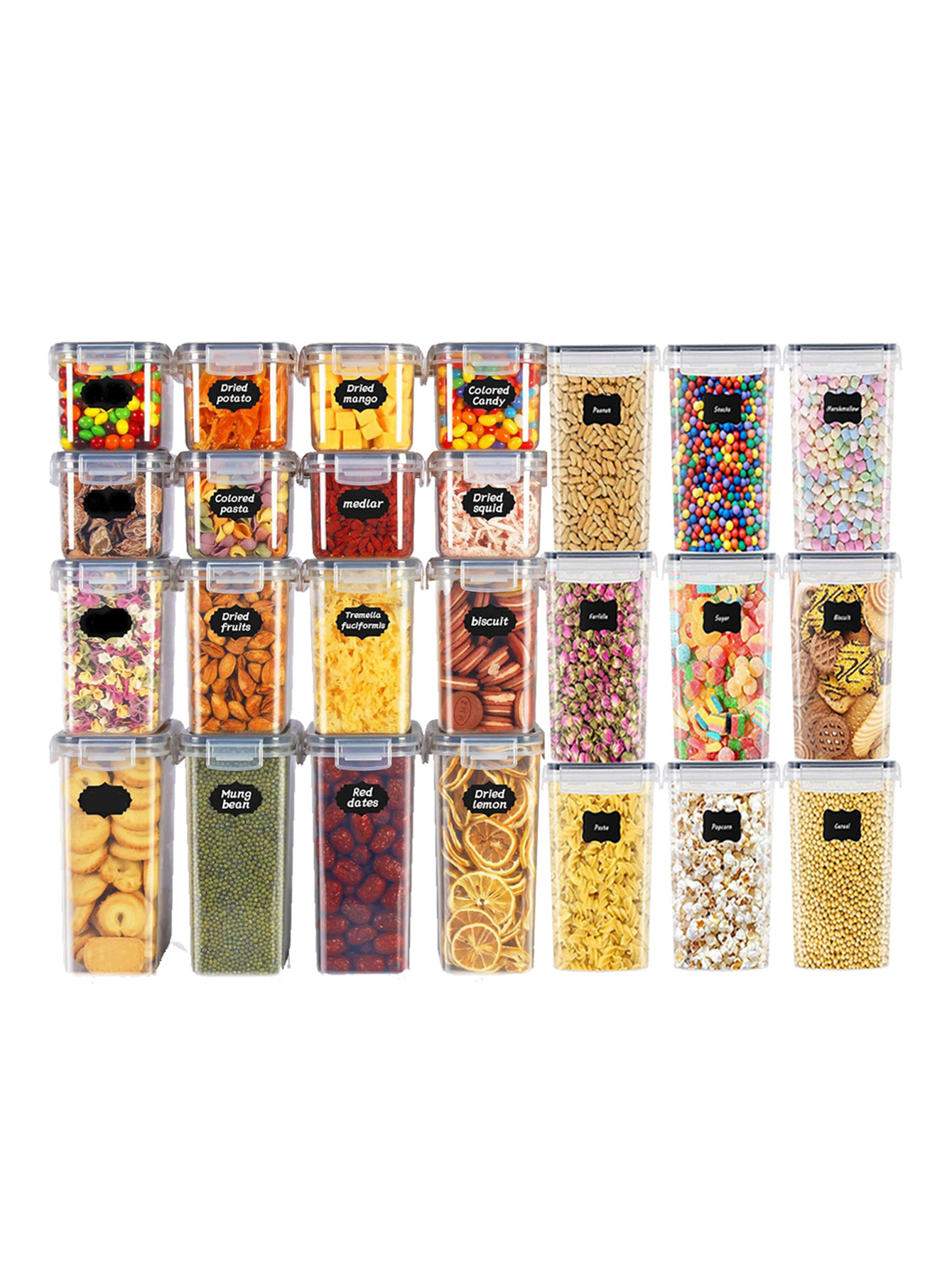Food Storage Containers - 48 قطعة، حاويات تخزين طعام محكمة