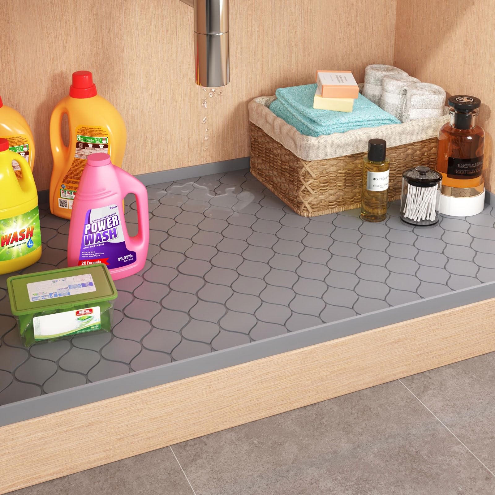حصيرة سيليكون تحت الحوض، أدوات - مراجعة Kitchen Gadgets Cabinet وسعره