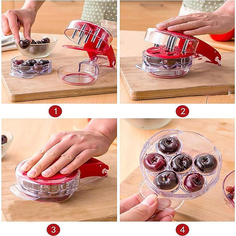 أداة إزالة نوى الكرز بـ 6 فتحا - مراجعة Cherry Pitter Tool وسعره