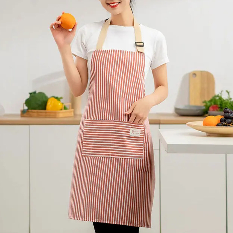 مريلة مخططة من الكتان قابلة لل - مراجعة Kitchen Gadgets Trending وسعره
