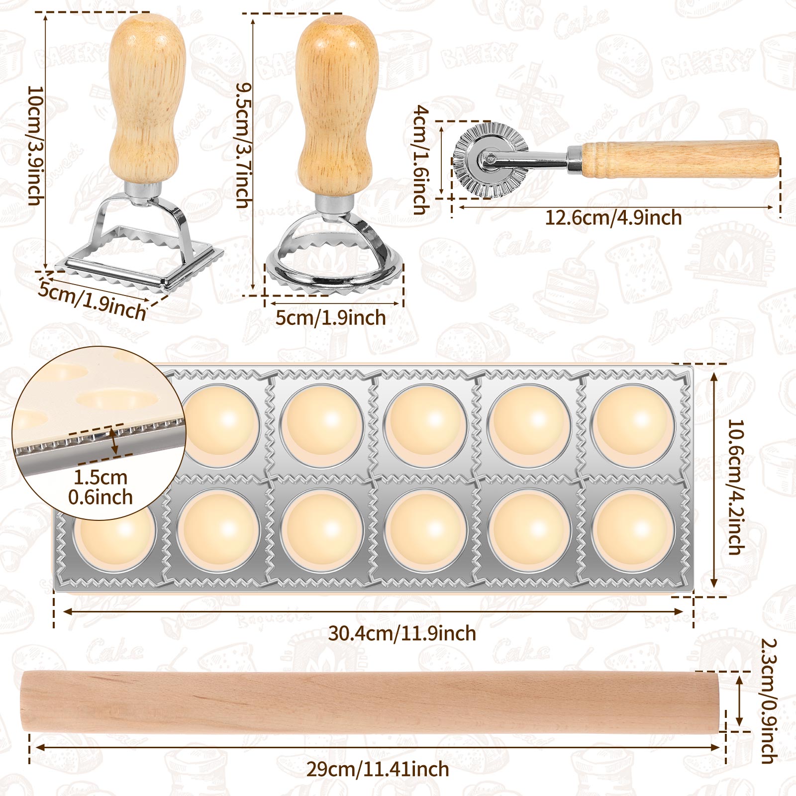 مجموعة قوالب صنع الرافيولي 4/5 - مراجعة Kitchen Gadgets Under $10 وسعره