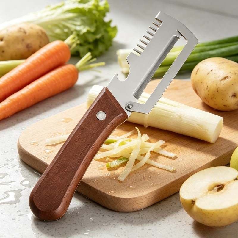 مقشرة خضروات مسننة 2 في 1، سكي - مراجعة Kitchen Gadgets Built In وسعره